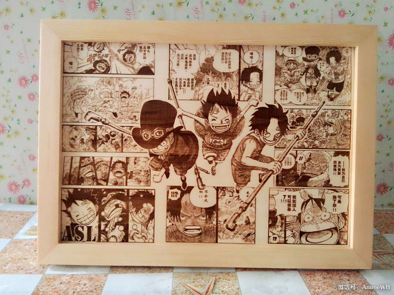 #海贼王#海圈定制木板画，激光雕刻，桌面高大上摆饰，诸君可愿来一套？购买链接：http://t.cn/R4wJG0w