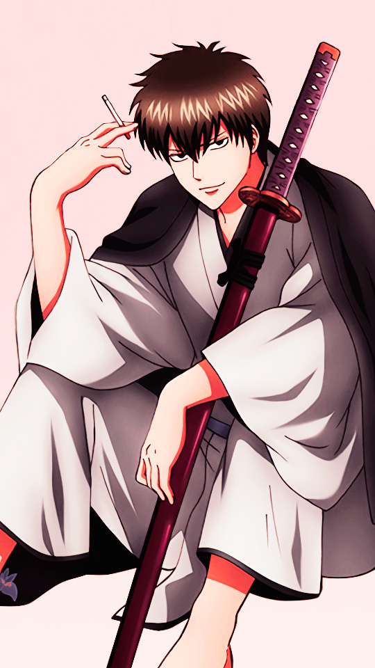 #银魂# 分享一组坂田银时×土方十四郎的手机壁纸，有木有人萌这一对的？