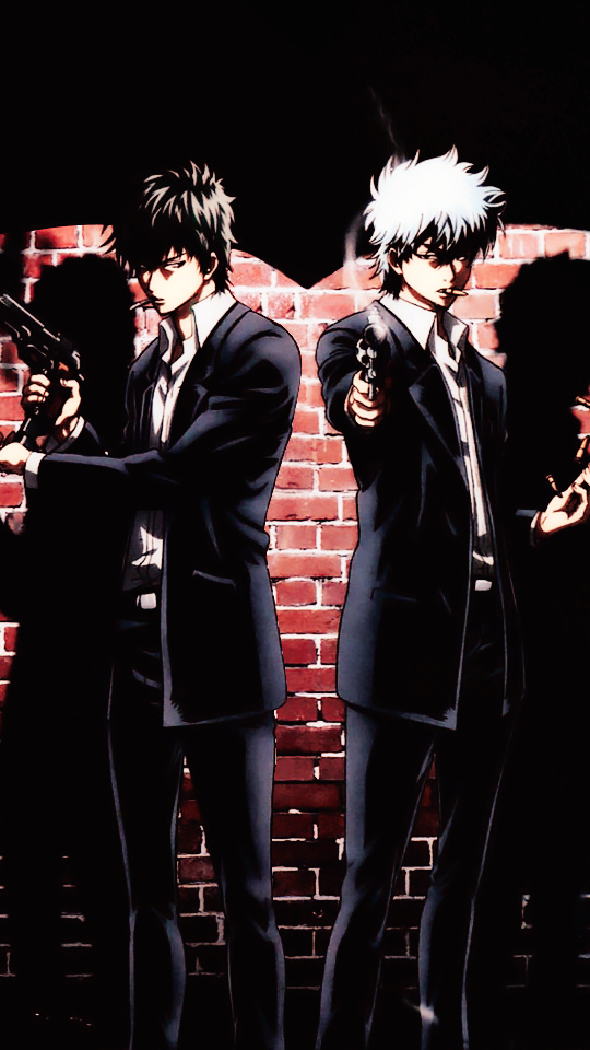 #银魂# 分享一组坂田银时×土方十四郎的手机壁纸，有木有人萌这一对的？