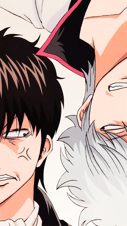 #银魂# 分享一组坂田银时×土方十四郎的手机壁纸，有木有人萌这一对的？