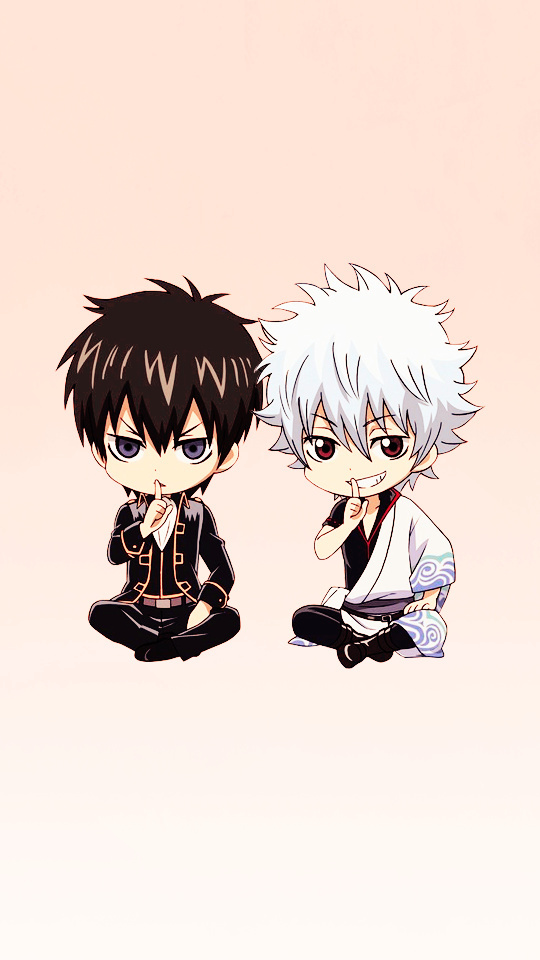 #银魂# 分享一组坂田银时×土方十四郎的手机壁纸，有木有人萌这一对的？