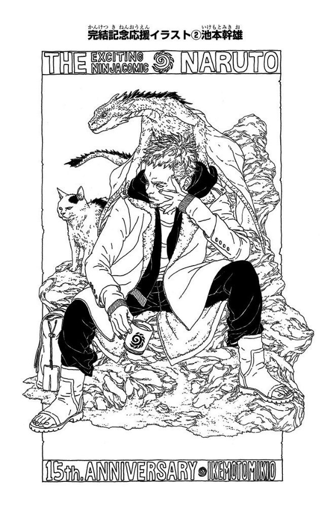 这是曾做过岸本助手时期的池本幹雄画的一些火影图，虽然有点不大适应博人传由这种画风来作画，但池本的画还是挺有个人特色，希望正篇连载的时候能有些惊喜吧。