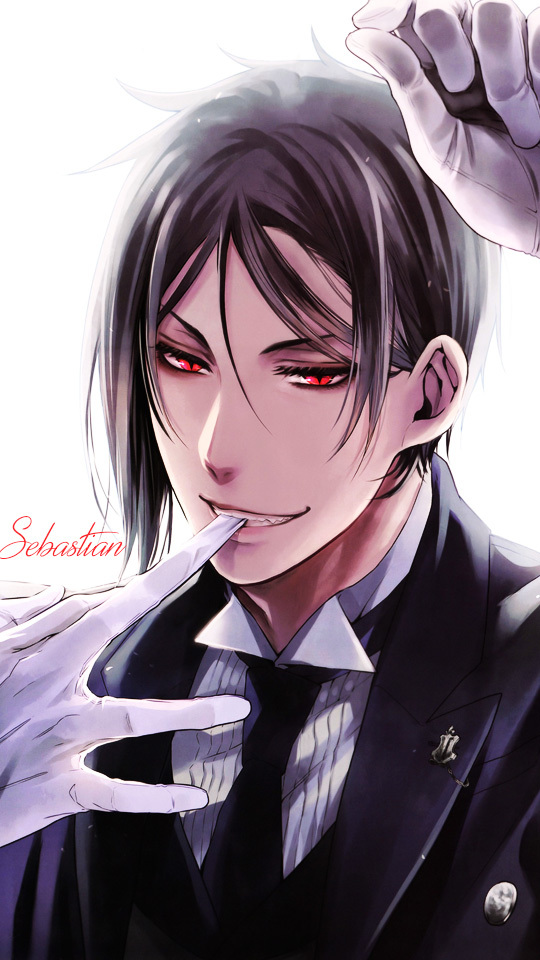 一组#黑执事# 塞巴斯的手机壁纸。男神帅哭了[可怜]分分钟舔屏！！