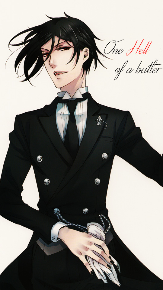 一组#黑执事# 塞巴斯的手机壁纸。男神帅哭了[可怜]分分钟舔屏！！