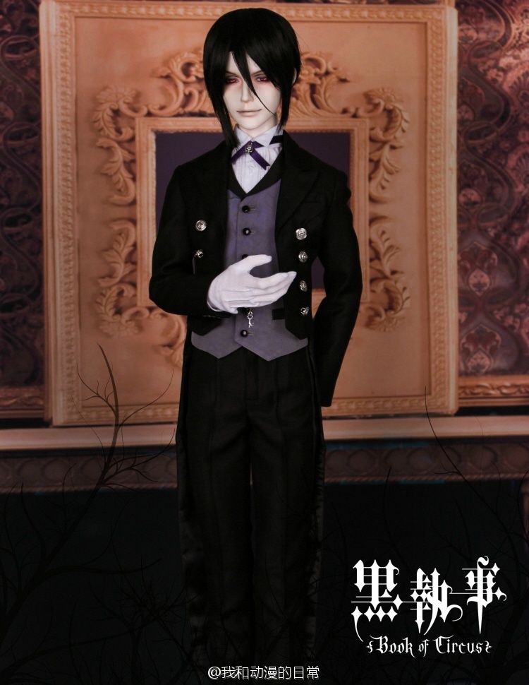 #黑执事# 男神塞巴斯马戏团篇BJD娃娃。70厘米高，明年8月发.售。