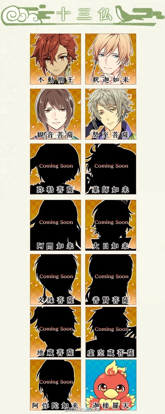 这脑洞服了！！岛国全新拟人化的新游南无阿弥佗佛部分人设图公开。对，就是大家平时挂在嘴边的佛祖们的拟人化。