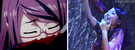 東京喰種动画角色VS舞台剧演员表演 对比图。