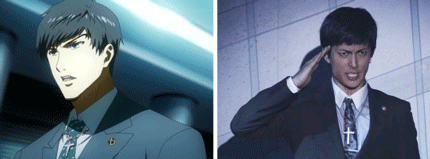 東京喰種动画角色VS舞台剧演员表演 对比图。