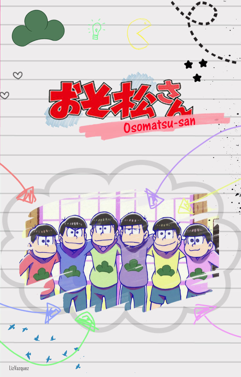 阿松六兄弟的手机壁纸一组。外形相似却性格迥异的六胞胎，你最喜欢哪个？