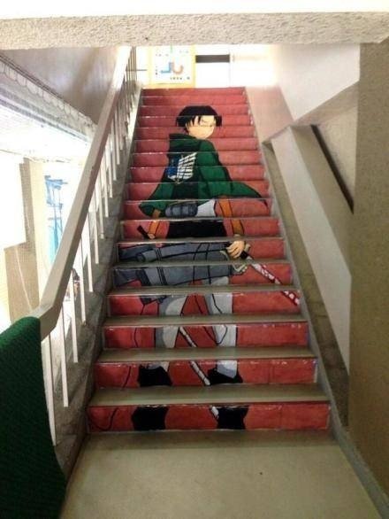 #每日分享# 11区文化祭时学校的楼梯，好帅。