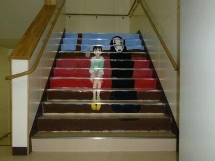 #每日分享# 11区文化祭时学校的楼梯，好帅。