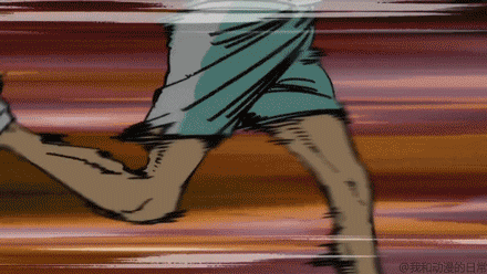 卧槽！#排球少年#TV动画第二季再次出现用毛笔作画的瞬间。就是大家练字用的毛笔，居然完美地融入到了日本动漫里。这一段动画的原画师是中国人！！