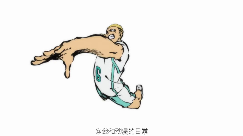 卧槽！#排球少年#TV动画第二季再次出现用毛笔作画的瞬间。就是大家练字用的毛笔，居然完美地融入到了日本动漫里。这一段动画的原画师是中国人！！