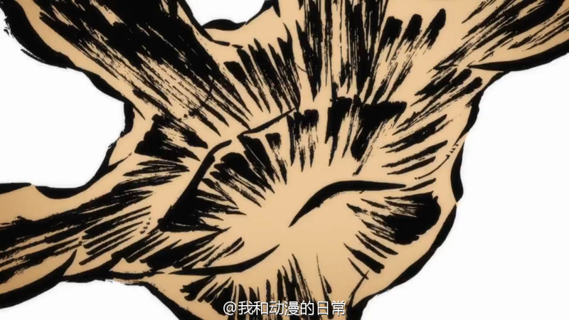 卧槽！#排球少年#TV动画第二季再次出现用毛笔作画的瞬间。就是大家练字用的毛笔，居然完美地融入到了日本动漫里。这一段动画的原画师是中国人！！