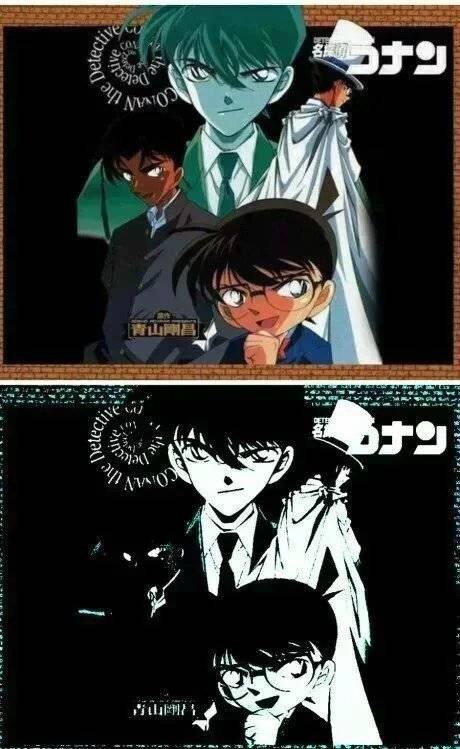 柯南海报黑白处理之后…[吃惊]
为了黑服部，简直丧心病狂,还能不能愉快的玩耍了[怒骂]