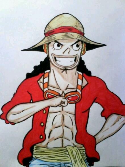 网友手绘，#草帽一伙#换上路飞装，好有情调呀[害羞]
你最喜欢哪一个的换装？原帖：http://tieba.baidu.com/p/4081694518