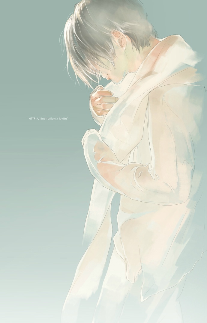 唯美插画，白衣少年系列
仿佛能从画中看到少年的灵魂[花心]