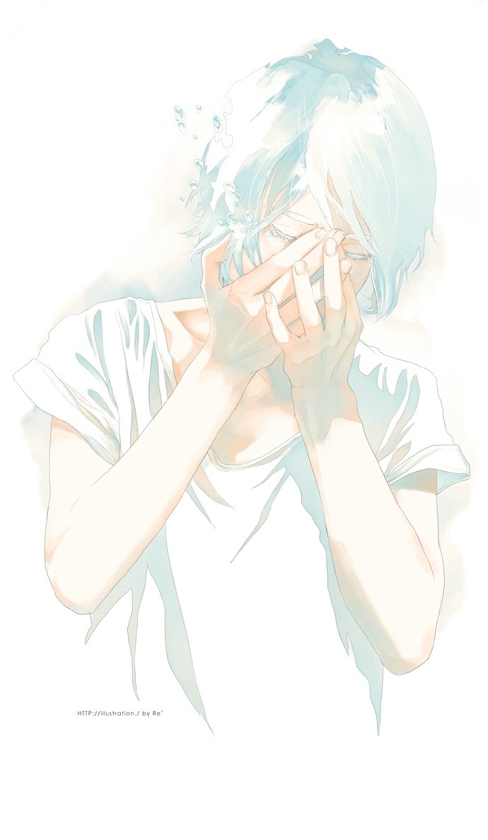 唯美插画，白衣少年系列
仿佛能从画中看到少年的灵魂[花心]