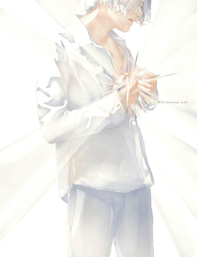 唯美插画，白衣少年系列
仿佛能从画中看到少年的灵魂[花心]