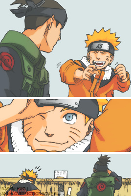 #话语# ＂鸣人，你过来一下，有东西要给你......恭喜你，你毕业了。＂还记得那时的伊鲁卡森森吗？