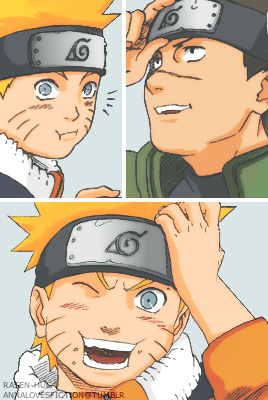 #话语# ＂鸣人，你过来一下，有东西要给你......恭喜你，你毕业了。＂还记得那时的伊鲁卡森森吗？