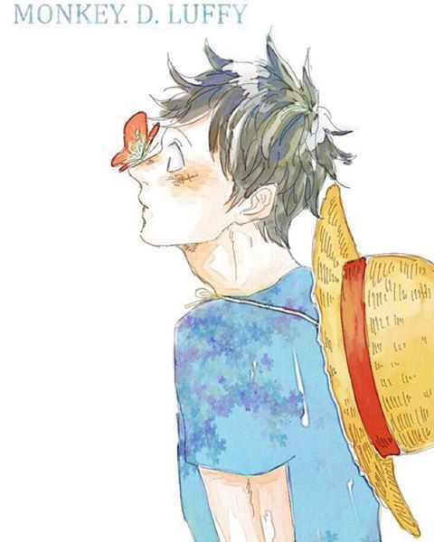 海贼男神水彩肖像，心动不[花心]