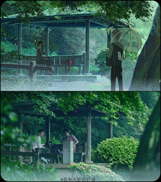 #秒速五厘米#和#言叶之庭#中的唯美场景，#二次元三次元#的完美击穿。[嘻嘻][可怜]