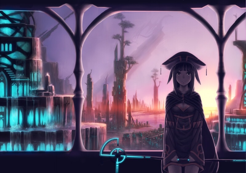 插画师泉彩三日目的场景系列插画作品，超时代萝莉的视觉感，好美。[嘻嘻]