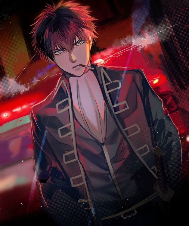 日本画师138的银魂系列插画作品，银他妈真的美如画！[嘻嘻]