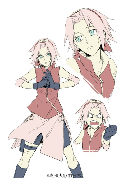 画师シア的#第七班#成长系列插画作品，美美哒[嘻嘻]