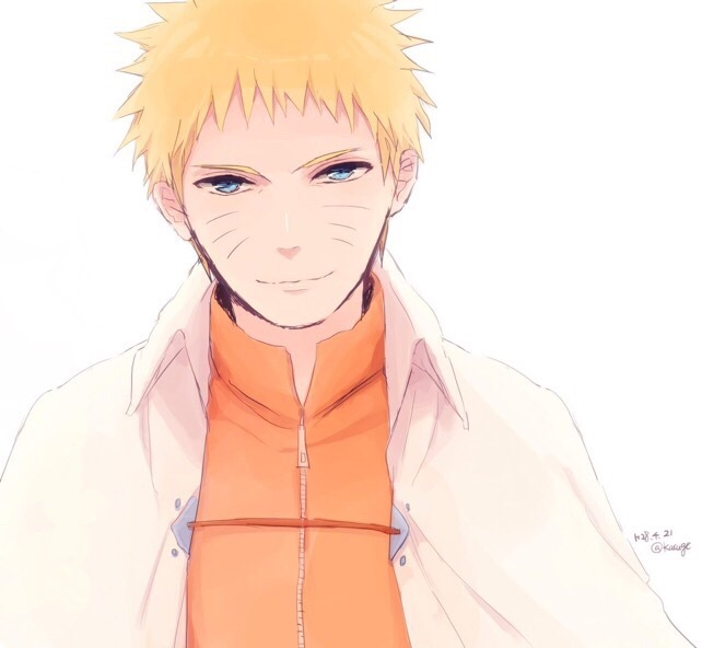 画师kasuge的鸣人系列插画，画风温暖，鸣人的笑容好很治愈。[嘻嘻]