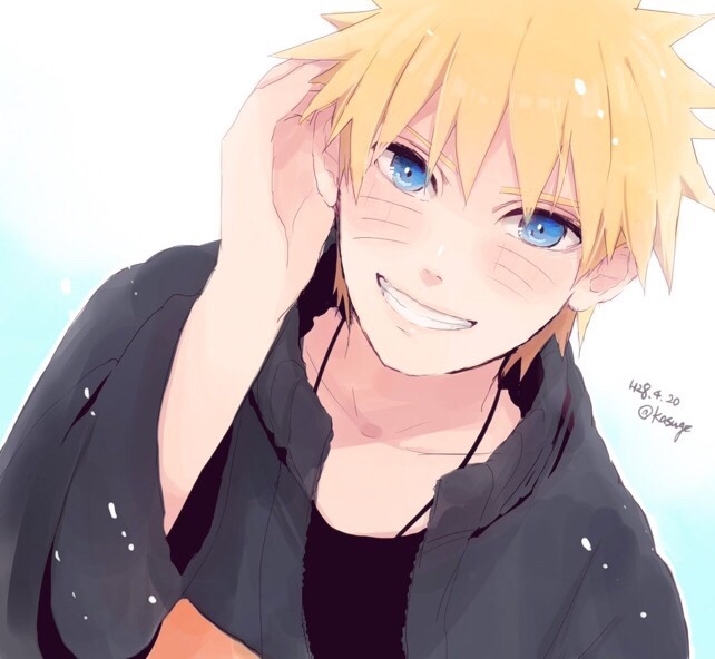 画师kasuge的鸣人系列插画，画风温暖，鸣人的笑容好很治愈。[嘻嘻]