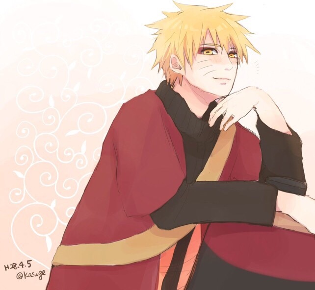 画师kasuge的鸣人系列插画，画风温暖，鸣人的笑容好很治愈。[嘻嘻]