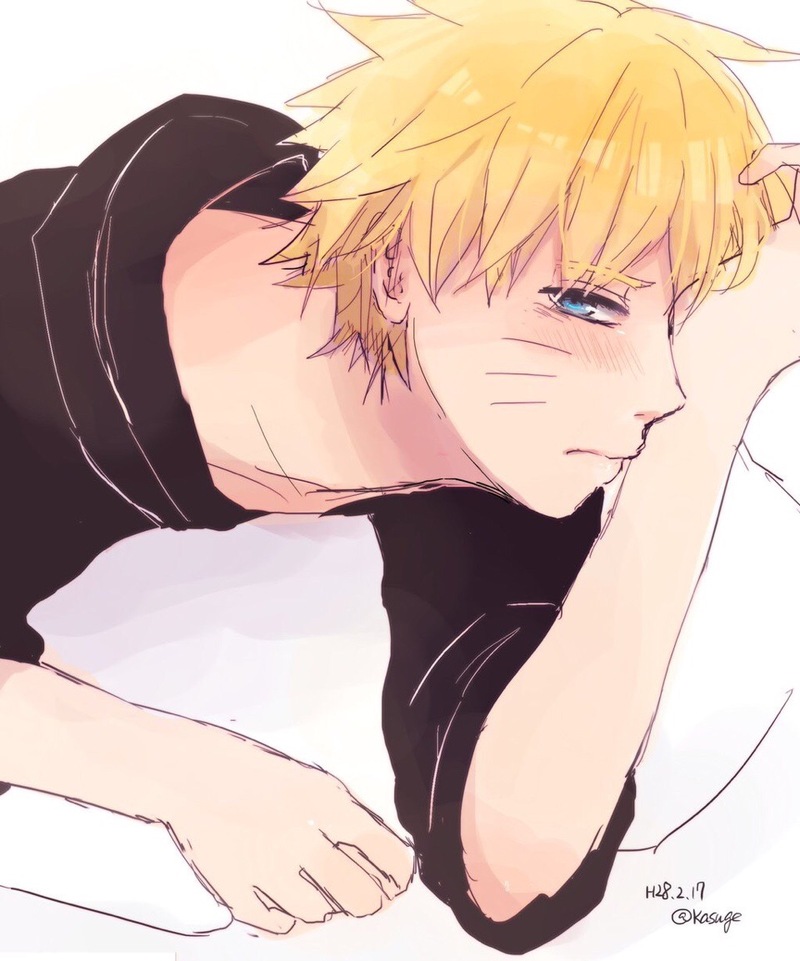 画师kasuge的鸣人系列插画，画风温暖，鸣人的笑容好很治愈。[嘻嘻]