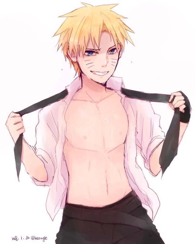 画师kasuge的鸣人系列插画，画风温暖，鸣人的笑容好很治愈。[嘻嘻]