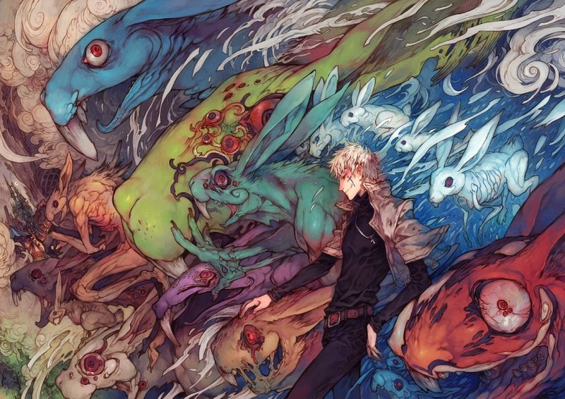 插画师Yilee的人物插画作品，色彩艳丽，棒棒哒[嘻嘻]