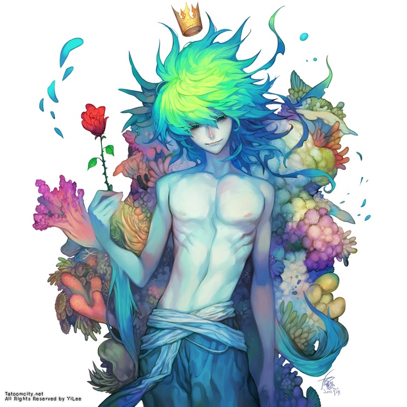 插画师Yilee的人物插画作品，色彩艳丽，棒棒哒[嘻嘻]