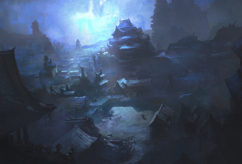 波兰画师najtkriss绘制的场景插画作品，美腻，赞一个[嘻嘻]