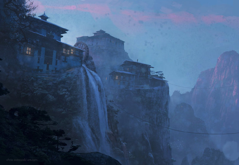 波兰画师najtkriss绘制的场景插画作品，美腻，赞一个[嘻嘻]