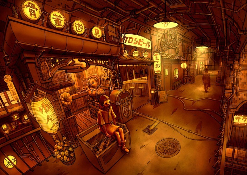 画师kaitan笔下的插画作品，梦幻的世界，每一幅画都藏着一个故事，好美。[嘻嘻]