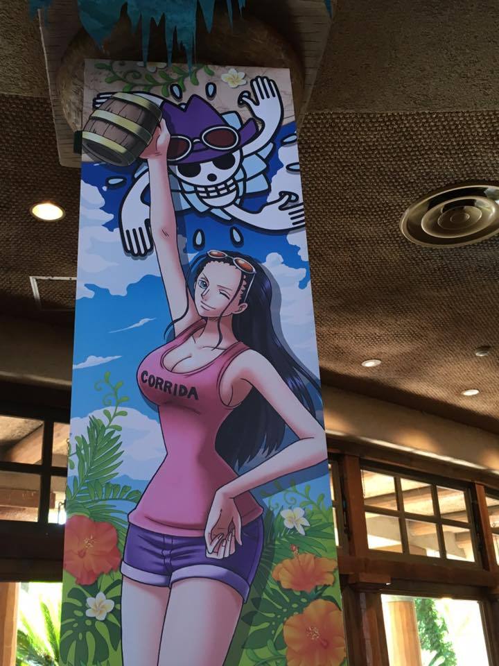 日本环球影视城海贼餐厅实景，大幅海报帅翻天！[嘻嘻]