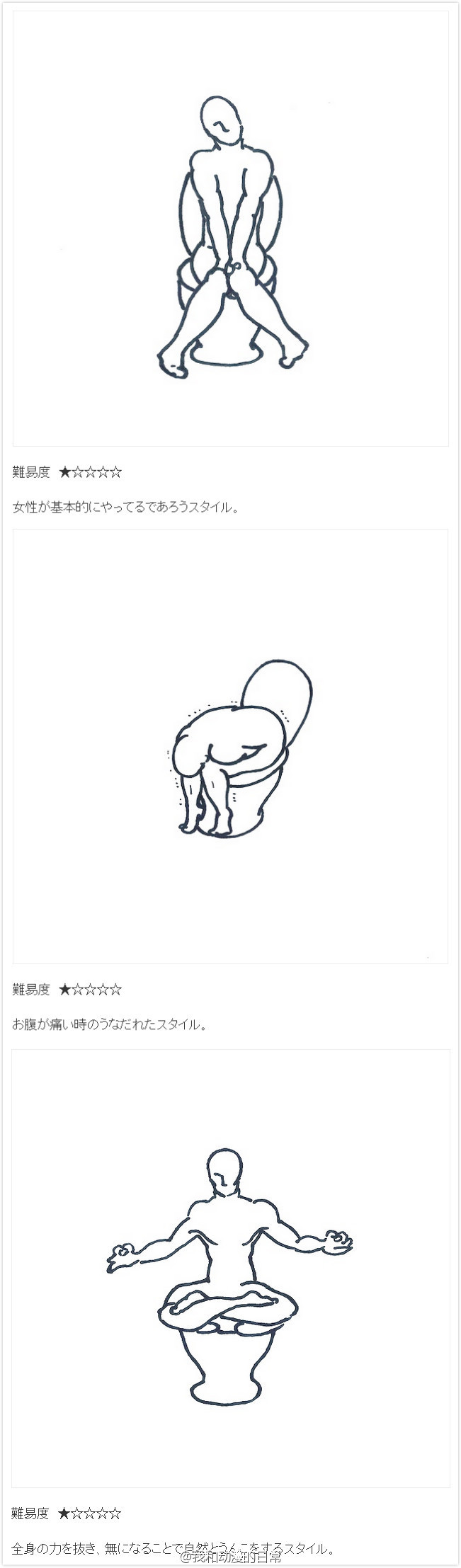 日本一个超级神经病网站更新的《便便48》
48种不同的上厕所姿势，已更新24种，另外24种待解禁[哈哈]（莫名地很期待是怎么回事？？[吃惊]）