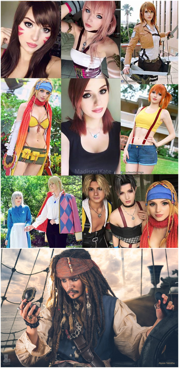 一个美国妹纸Alyson Tabbitha的实力还原cospiay，厉害了,我的妹，请收下我的膝盖吧[可怜]