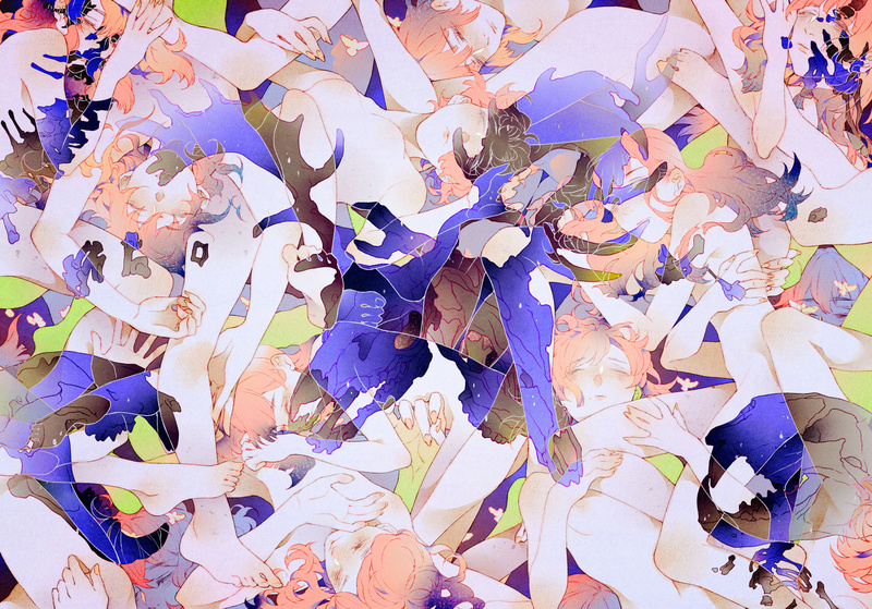 中国画师腔子的作品，很黑暗，也很窒息！
没想到能看到倩女幽魂…图七男女异人，图六男魅女刀…[困]