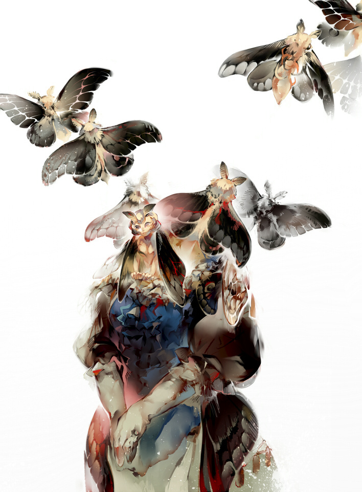 中国画师腔子的作品，很黑暗，也很窒息！
没想到能看到倩女幽魂…图七男女异人，图六男魅女刀…[困]