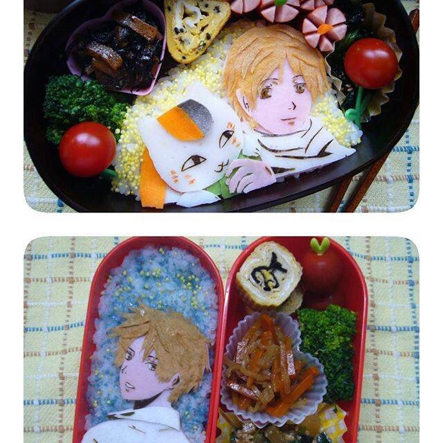 网上一个大触做的动漫便当！火影、银魂、死神、夏目、黑执事、无头骑士异闻录、free、海贼王，创意无限，每一个都好棒！[嘻嘻]
