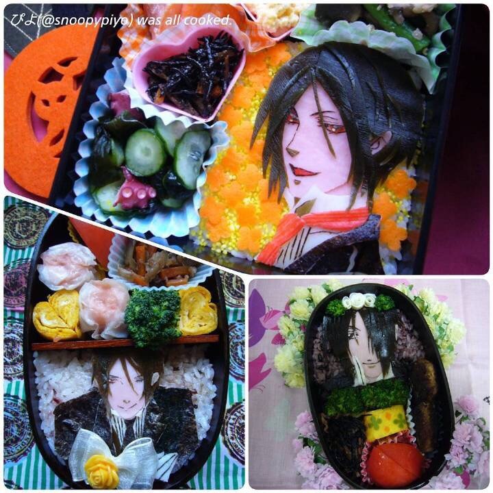 网上一个大触做的动漫便当！火影、银魂、死神、夏目、黑执事、无头骑士异闻录、free、海贼王，创意无限，每一个都好棒！[嘻嘻]